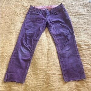 Unique dual color Purple Women's Cropped Jeans